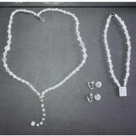 Set Of 2 Necklaces Pair Earrings Boxed Women Jewelry Fashion Accessory - Picture 1 of 6